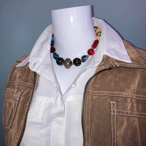 Flocked Denim Jacket M - Picture 4 of 6